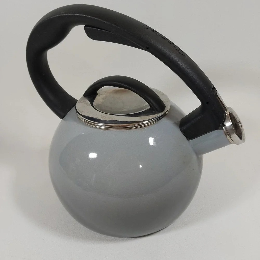 Chantal Classic Stovetop Tea Kettle Gray Ombre Illusion Whistling Pre-owned